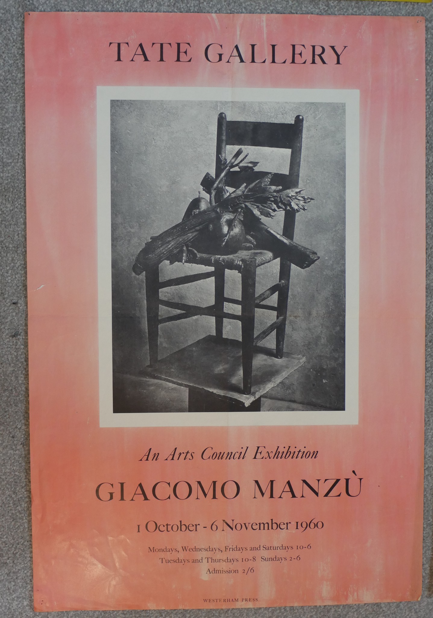 A collection of six large coloured vintage exhibition posters, including Giacometti, Lipchitz, - Image 5 of 8