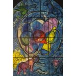 After Marc Chagall (1887-1985, French), Tribe of Benjamin stained glass window design, coloured