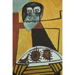 After Pablo Picasso (1881-1973), Owl on a chair and sea urchins, a coloured limited Collection