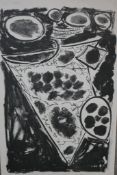 20th century; indistintly signed; Pizza Slice; a black and white pencil signed limited edition