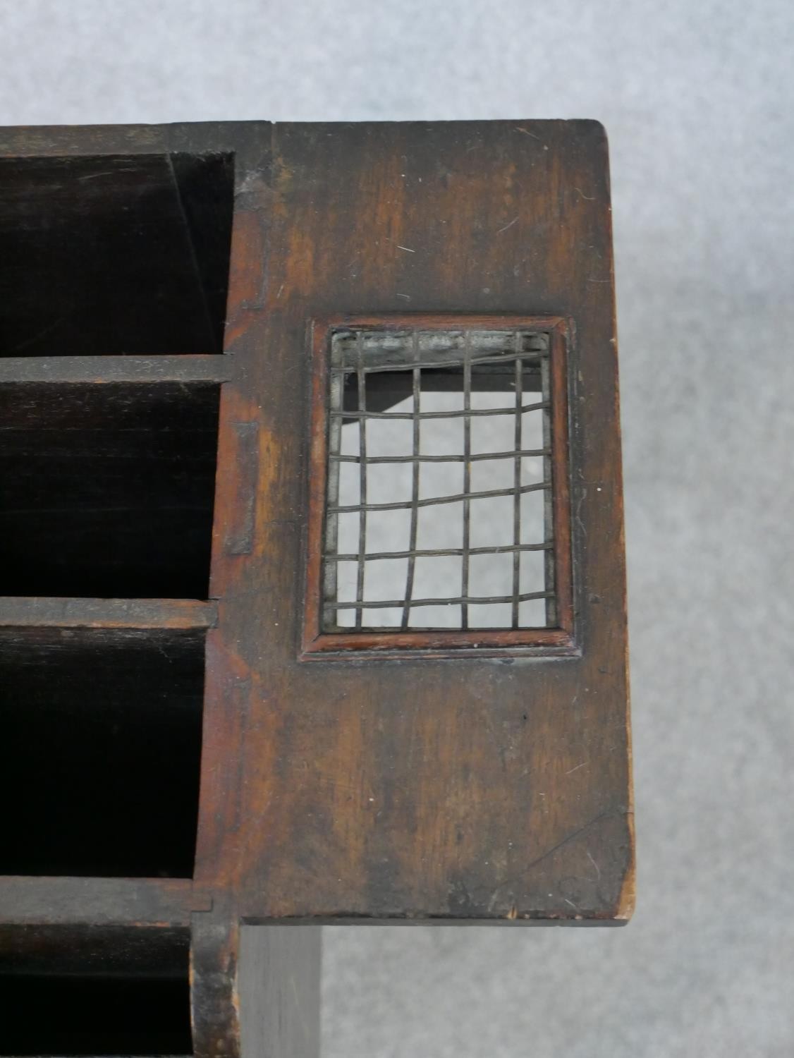 A 19th century leaflet or pamphlet stand, with a number of dividers, on square section tapering legs - Image 3 of 4
