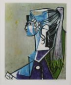 After Pablo Picasso (1881-1973), Portrait of Sylvette David, a coloured limited Collection Domaine