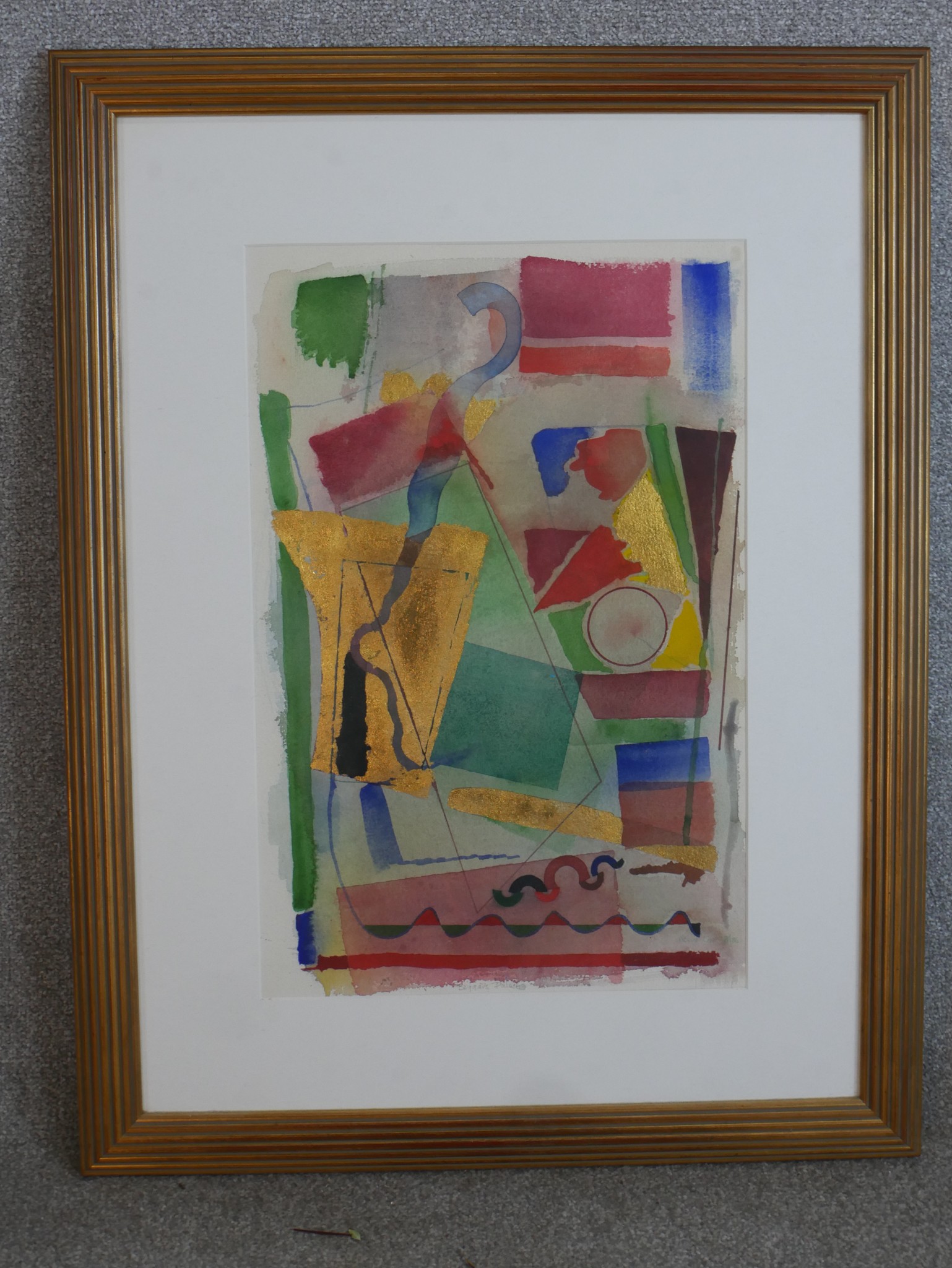 Contemporary, abstract, indistinct title, mixed media on paper, unsigned, framed. H.86 W.65cm - Image 2 of 3