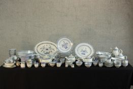 An extensive contemporary Chinese blue and white porcelain dinner service with script mark to base.