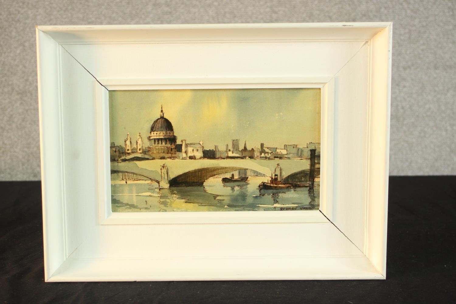 Sydney Vale (1916-1991), River Thames with St. Pauls Cathedral behind, watercolour on paper, - Image 2 of 6