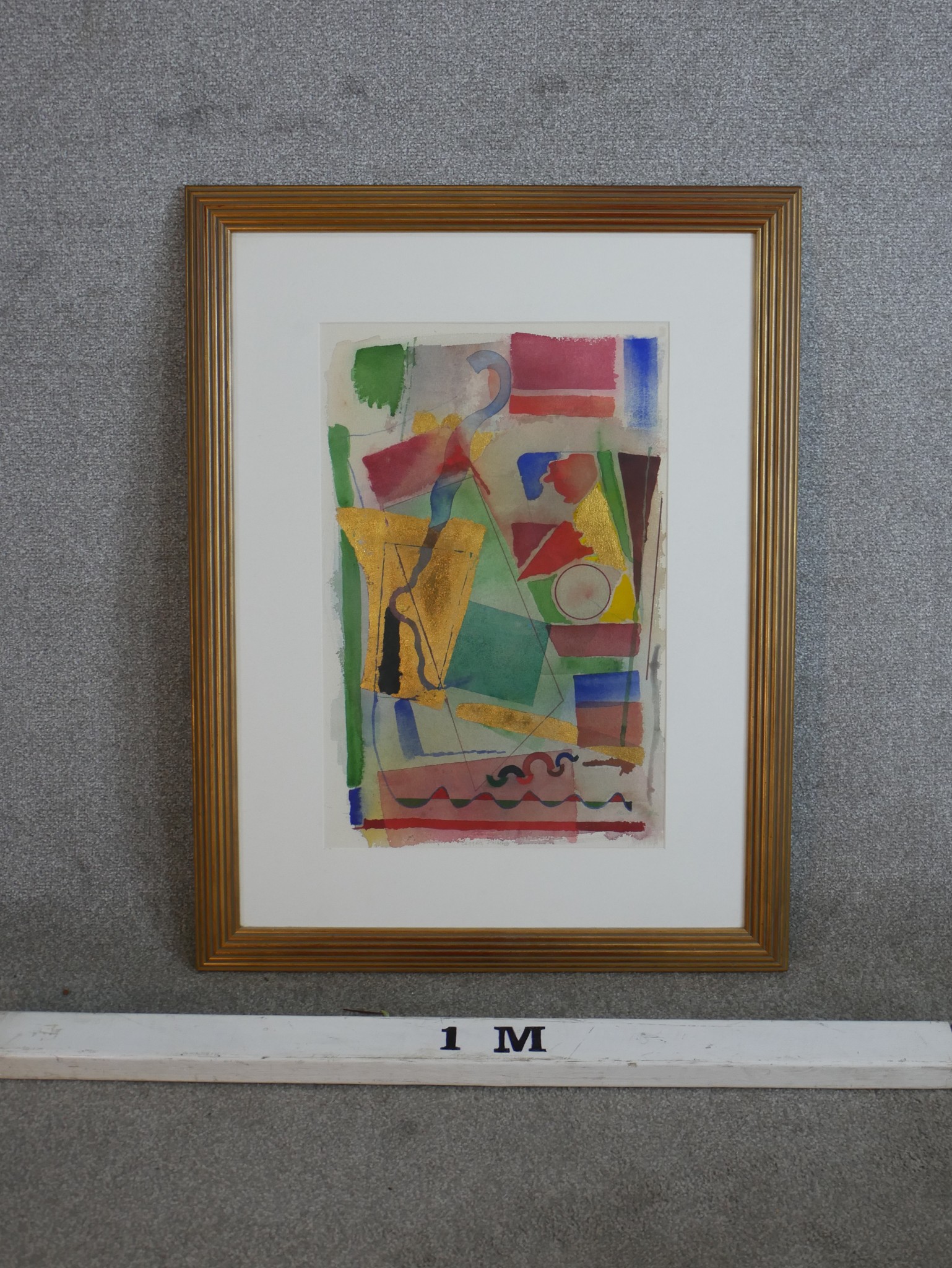 Contemporary, abstract, indistinct title, mixed media on paper, unsigned, framed. H.86 W.65cm - Image 3 of 3