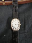 A mid 20th cased Alfred Dunhill gentlemen's sterling silver cased chronometer wristwatch, the oval
