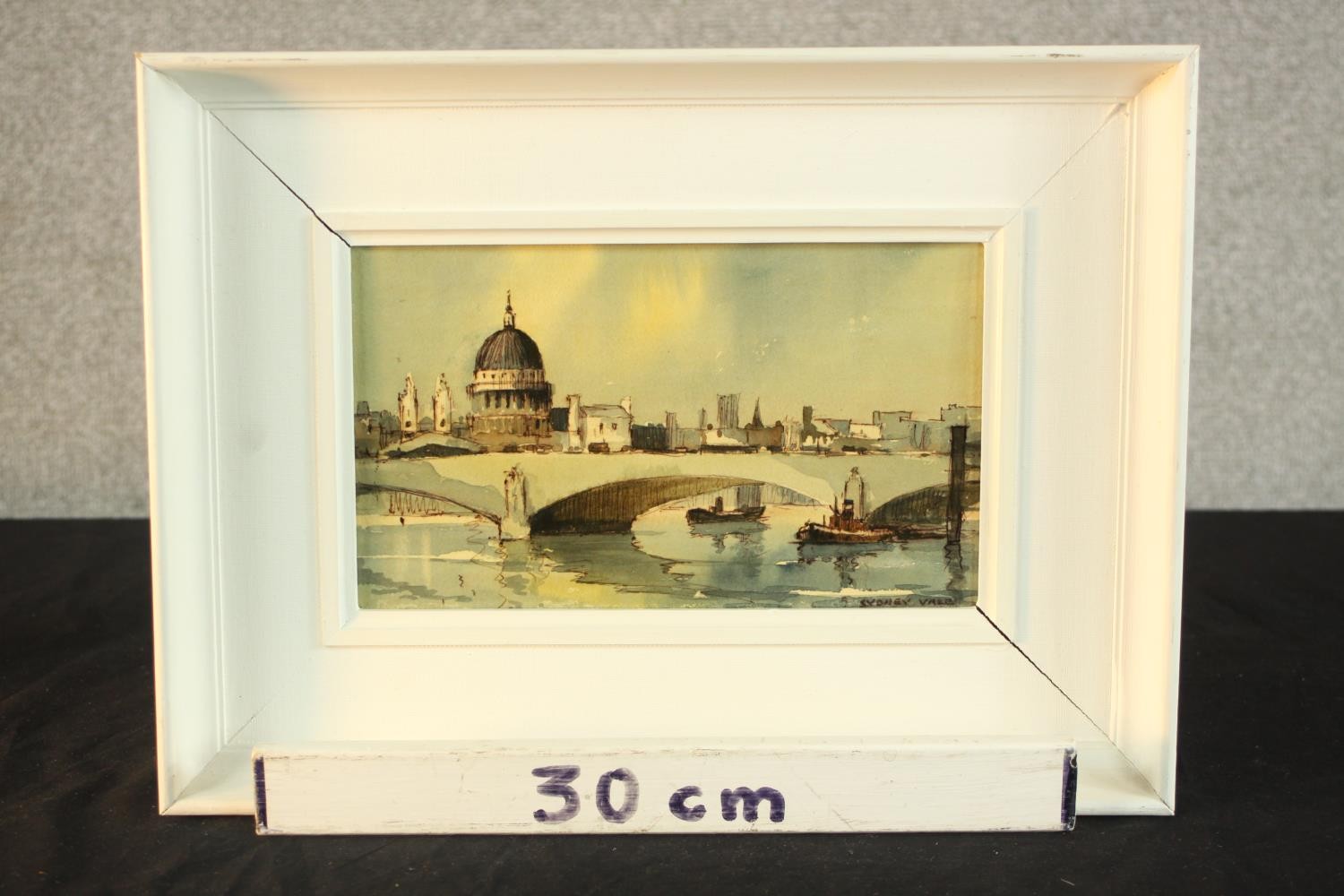 Sydney Vale (1916-1991), River Thames with St. Pauls Cathedral behind, watercolour on paper, - Image 5 of 6