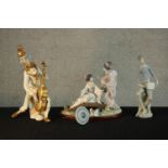 A Lladro figure group, Springtime in Japan, modelled as two Geishas on a bridge with a crane,
