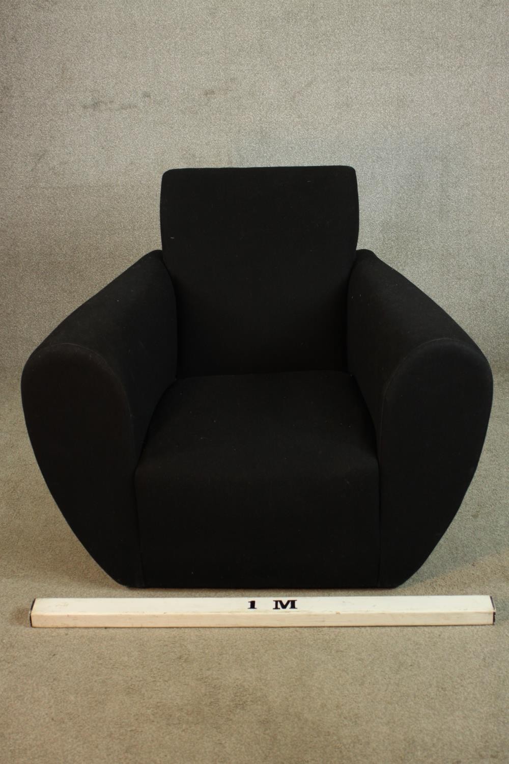 A contemporary low upholstered armchair. H.78 W.82 D.82cm. - Image 2 of 6