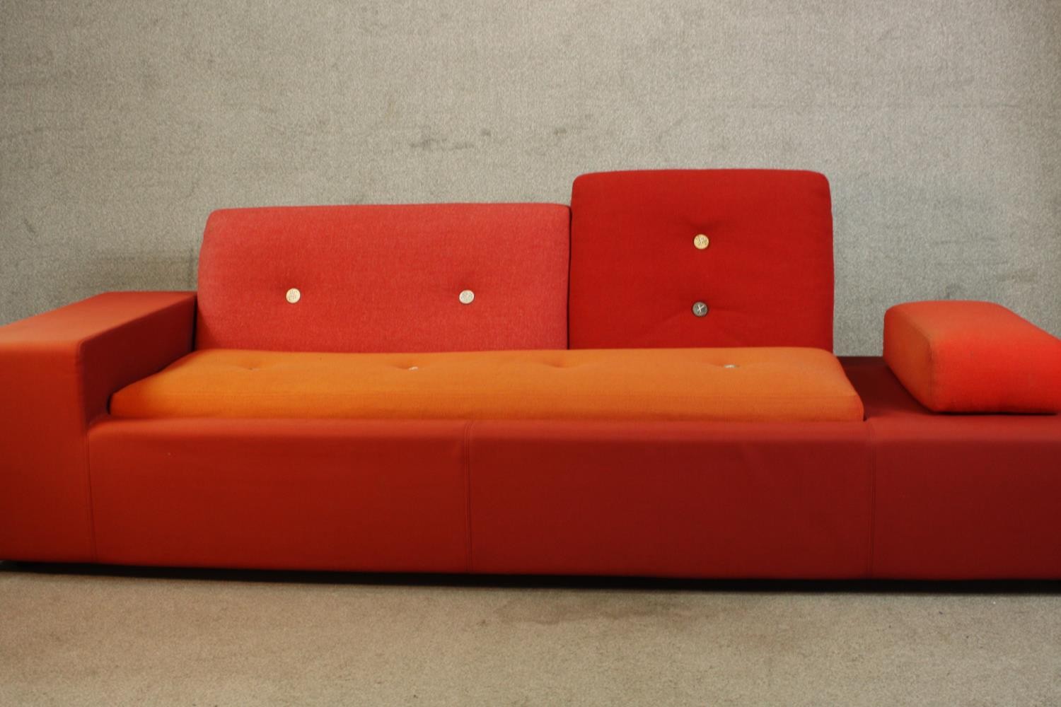 A contemporary Vitra Polder Sofa designed by Hella Jongerius, upholstered in Polder Red fabric. H.76 - Image 3 of 9