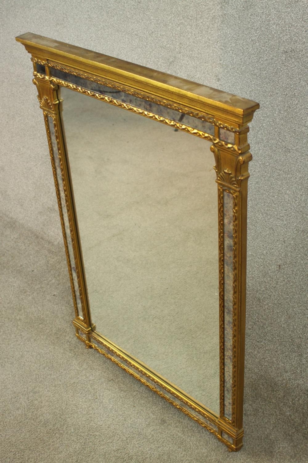 A 19th century, possibly Italian gilt framed rectangular pier mirror. H.91 W.65cm. - Image 3 of 8