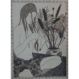 Shela Oliver (Contemporary); semi clad female, limited edition 26/50 pencil signed etching on paper,