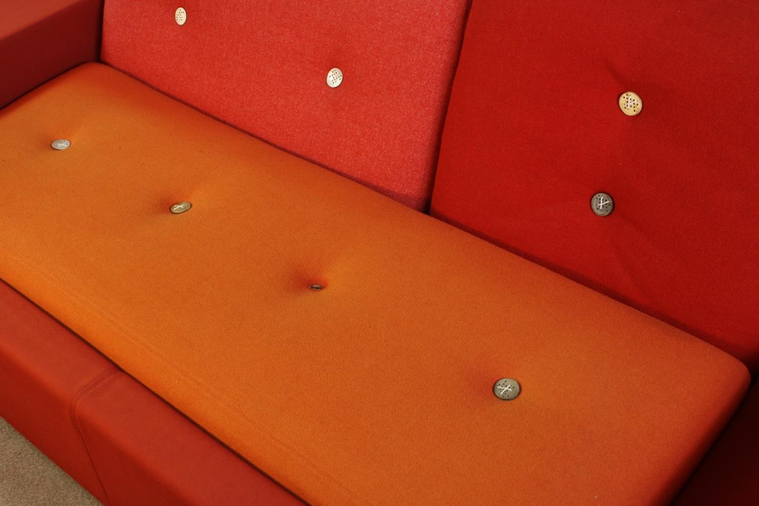 A contemporary Vitra Polder Sofa designed by Hella Jongerius, upholstered in Polder Red fabric. H.76 - Image 5 of 9