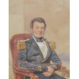 Edmund Havell II (1819-1899), Portrait of a military gentleman, watercolour on paper, signed and