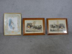 After Henry Thomas Alken (1785-1851), a pair of 19th century hand coloured engravings of horse drawn