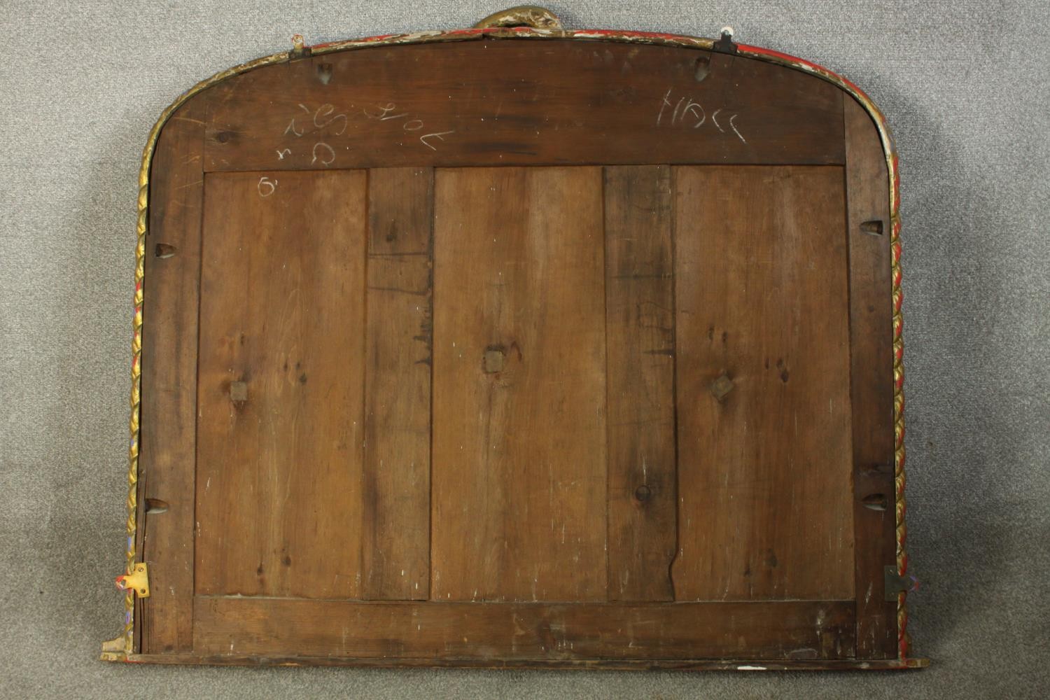 A 19th century gilt framed over mantle mirror, with rope twist style decoration. H.102 W.115cm. - Image 6 of 6