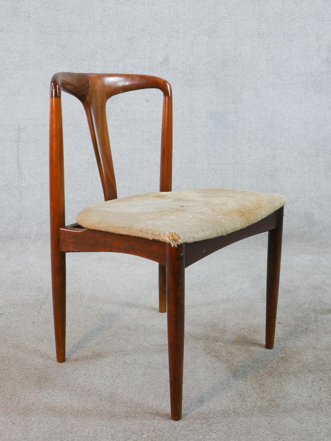 A set of four Johannes Andersen (Danish) model 94 Rosewood framed dining chairs, with upholstered - Image 8 of 9