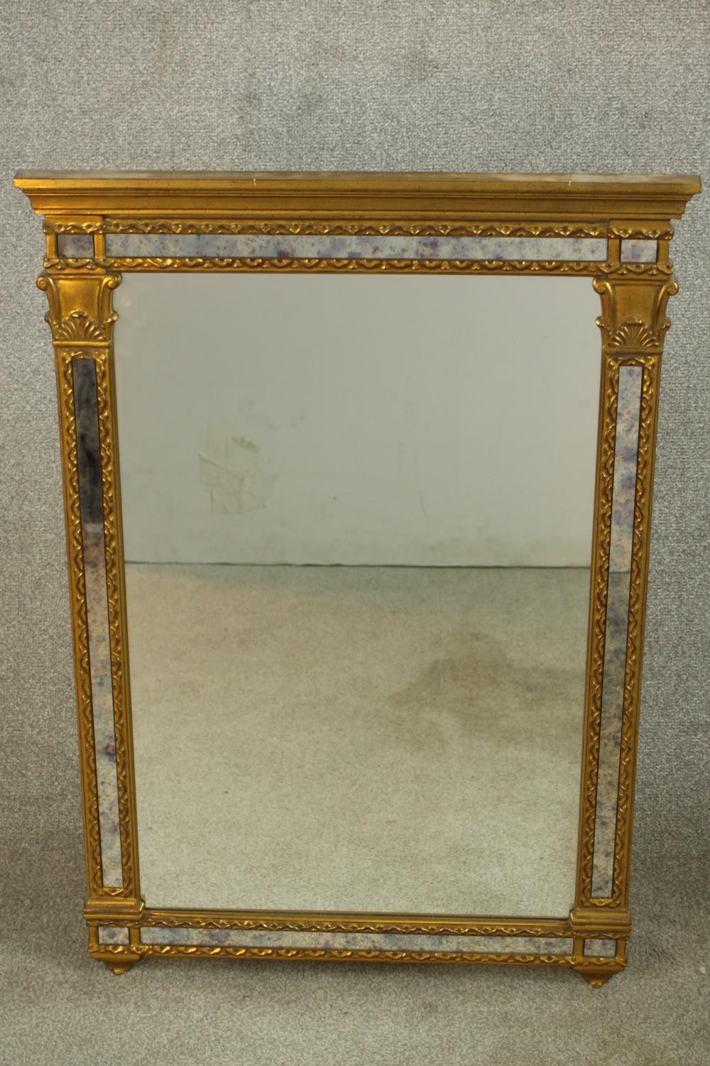 A 19th century, possibly Italian gilt framed rectangular pier mirror. H.91 W.65cm.
