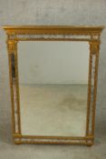 A 19th century, possibly Italian gilt framed rectangular pier mirror. H.91 W.65cm.