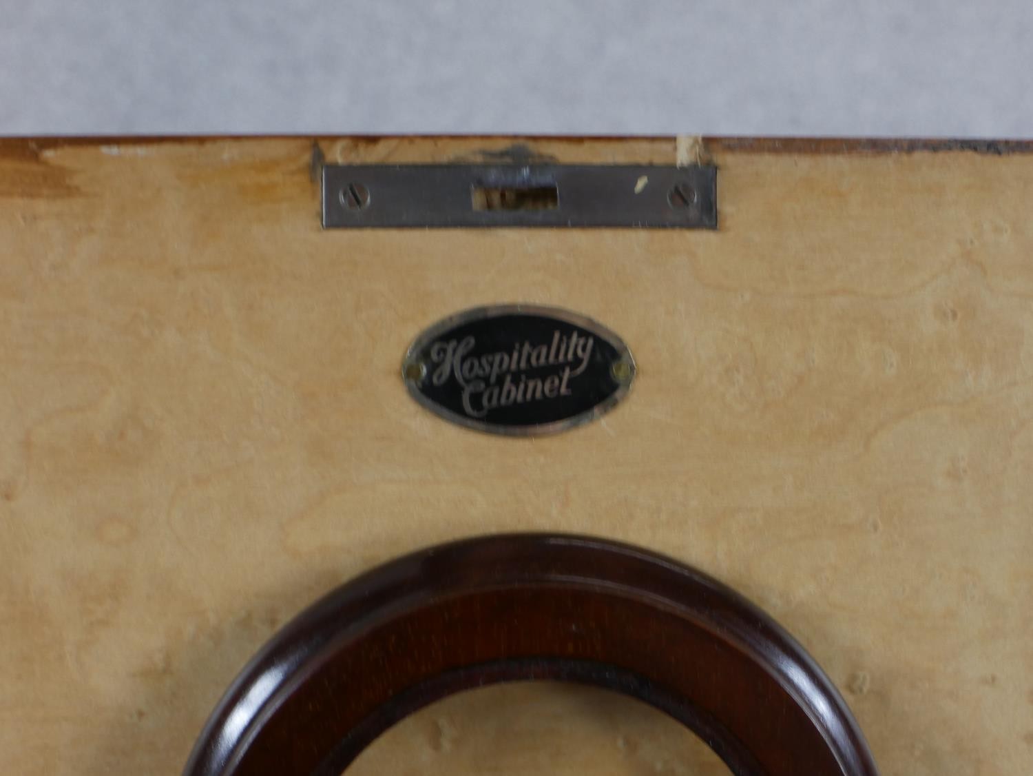 A 1930s walnut veneered drinks cabinet, the hinged lid opening to reveal fitted interior, with - Image 6 of 9