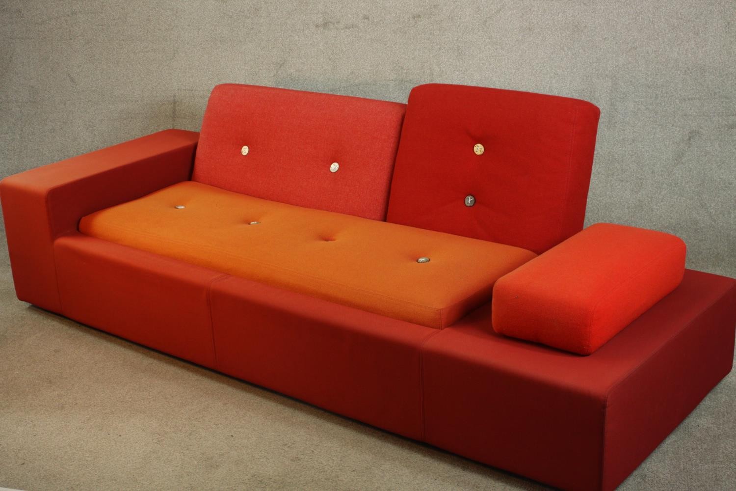 A contemporary Vitra Polder Sofa designed by Hella Jongerius, upholstered in Polder Red fabric. H.76 - Image 4 of 9