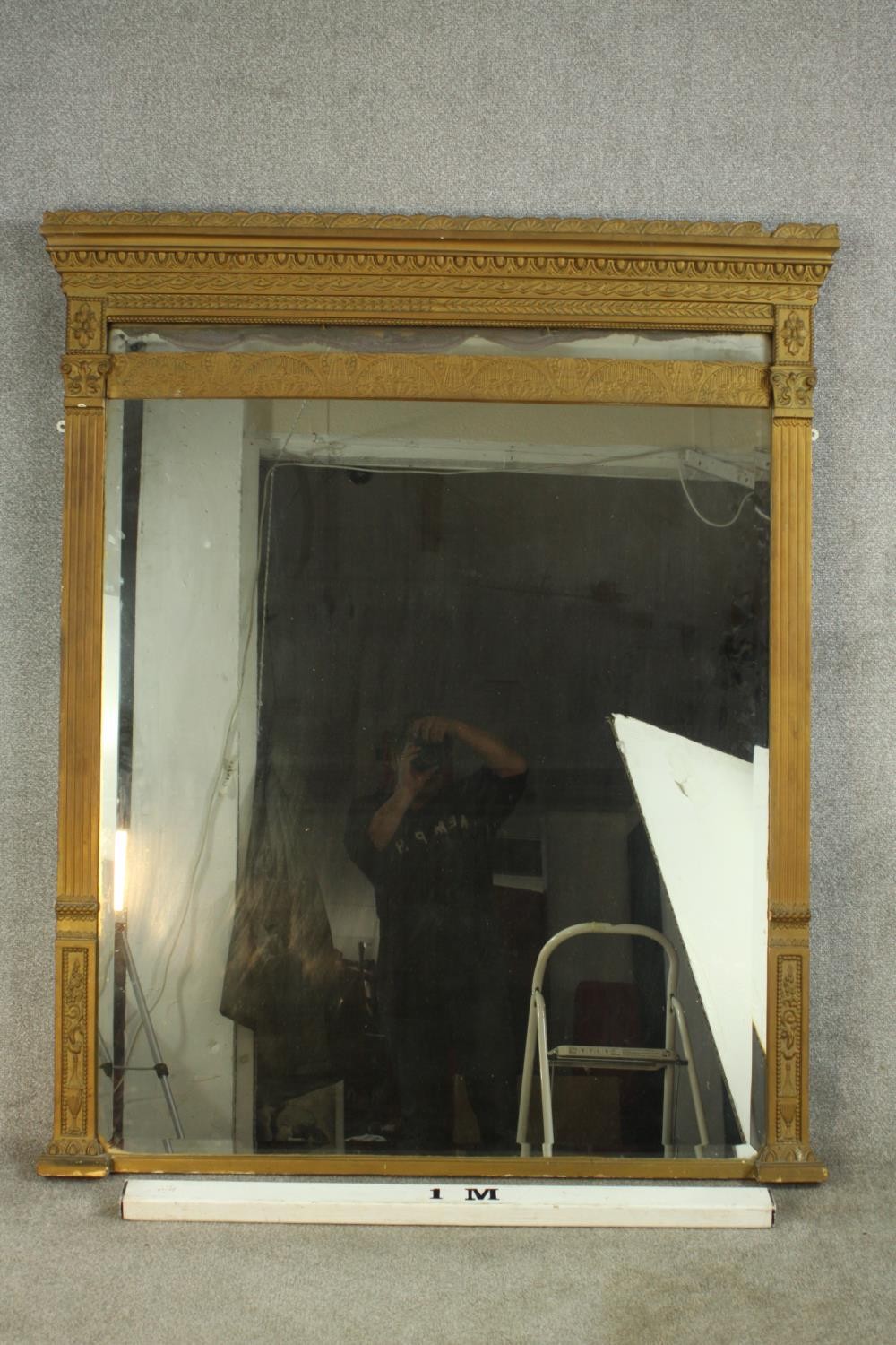 A Regency/Neo Classical style gild framed rectangular overmantel mirror. H.153 W.128cm. - Image 2 of 8
