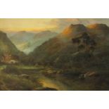 Montgomery Ansell (19th century) (pseudonym for F E Jameson), Highland lake land scene, oil on