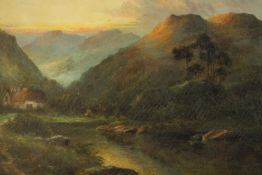 Montgomery Ansell (19th century) (pseudonym for F E Jameson), Highland lake land scene, oil on