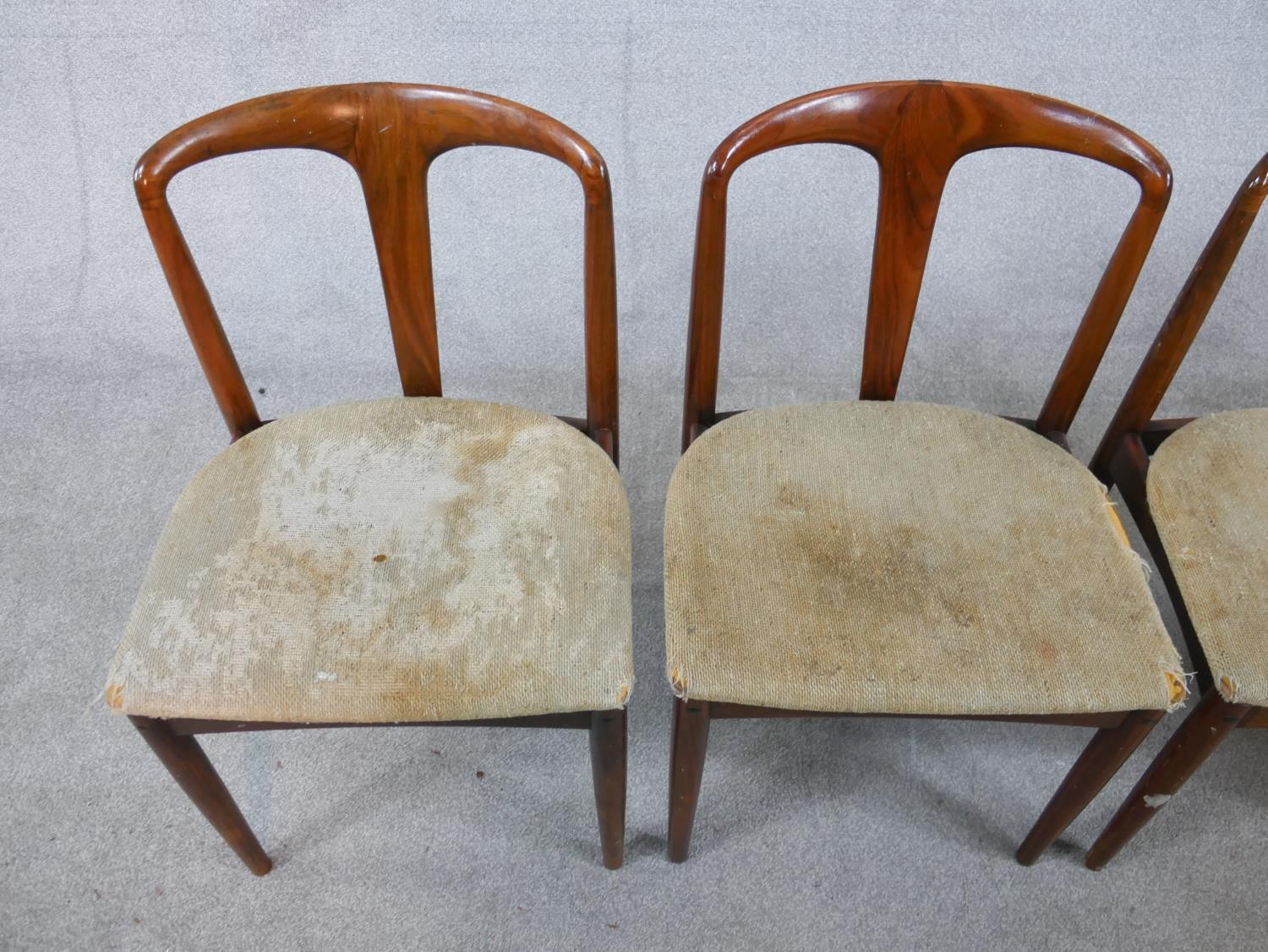 A set of four Johannes Andersen (Danish) model 94 Rosewood framed dining chairs, with upholstered - Image 2 of 9