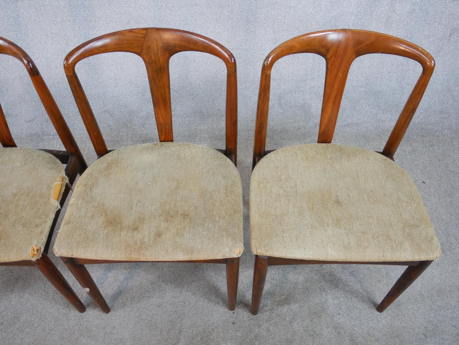 A set of four Johannes Andersen (Danish) model 94 Rosewood framed dining chairs, with upholstered - Image 3 of 9
