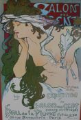 Alphonse Mucha Exposition XX March-April 1986, a framed advertising poster. H.92 W.67cm