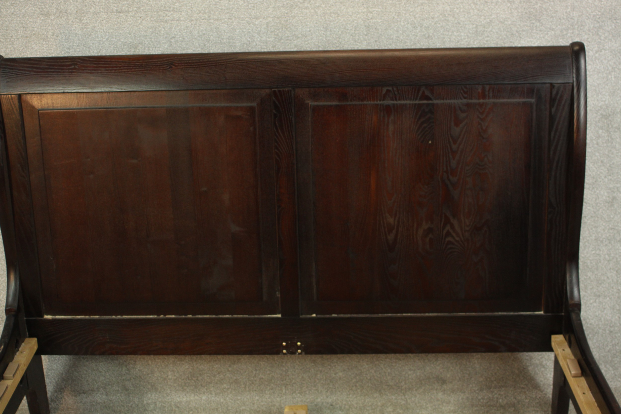 A contemporary stained mahogany double bed. H.101 W.145 D.210cm. - Image 4 of 9