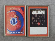 Two 20th century film coloured posters, Alien & 2001 A Space Odyssey. H.47 W.32cm.