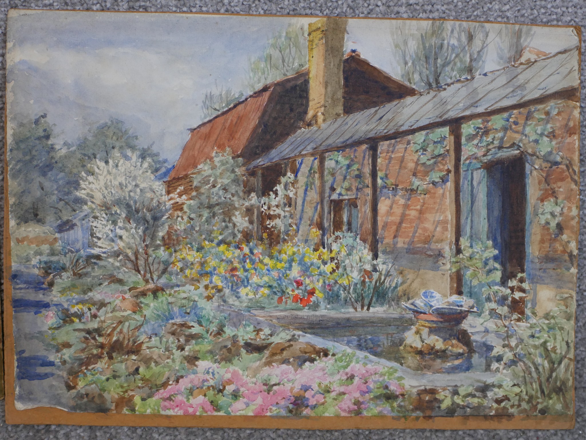 Moberly (20th century), five assorted paintings comprising man loading hay, cottage behind some - Image 5 of 10