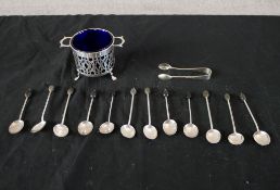 A set of twelve George V hallmarked silver coffee bean spoons, Henry Clifford Davies, Birmingham