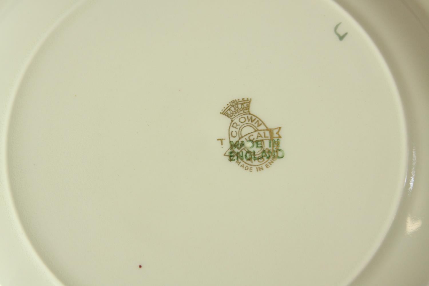 An extensive Crown Ducal porcelain dinner service with grey painted decoration and gold resist - Image 9 of 9