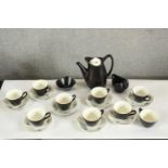 A mid 20th century Midwinter 'Nature Study' coffee set, comprising of cups, saucers, sugar bowl,
