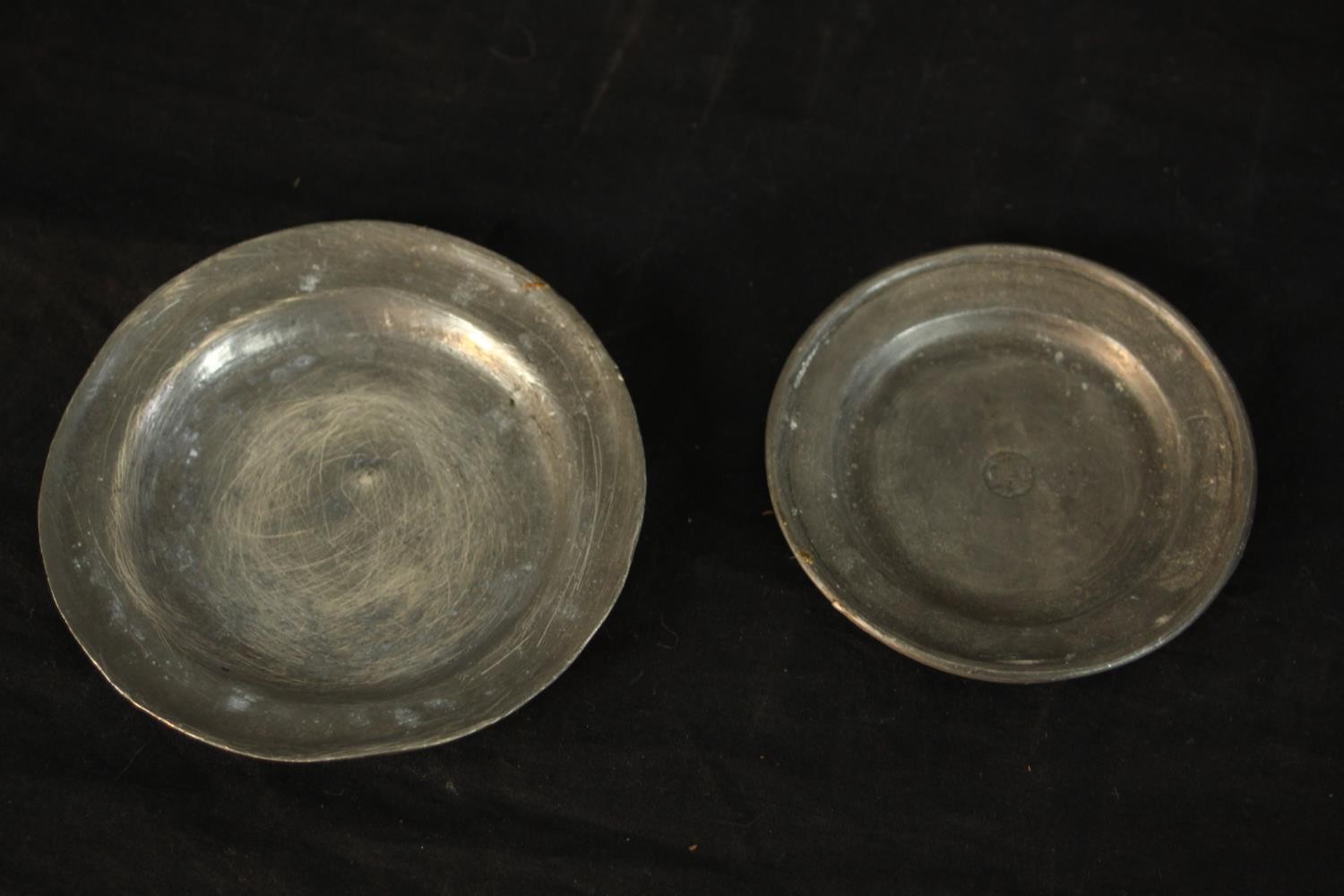 Assortment of various pewter to include candlestick, trinket dishes, bowl and other items. H.8 W. - Image 6 of 12