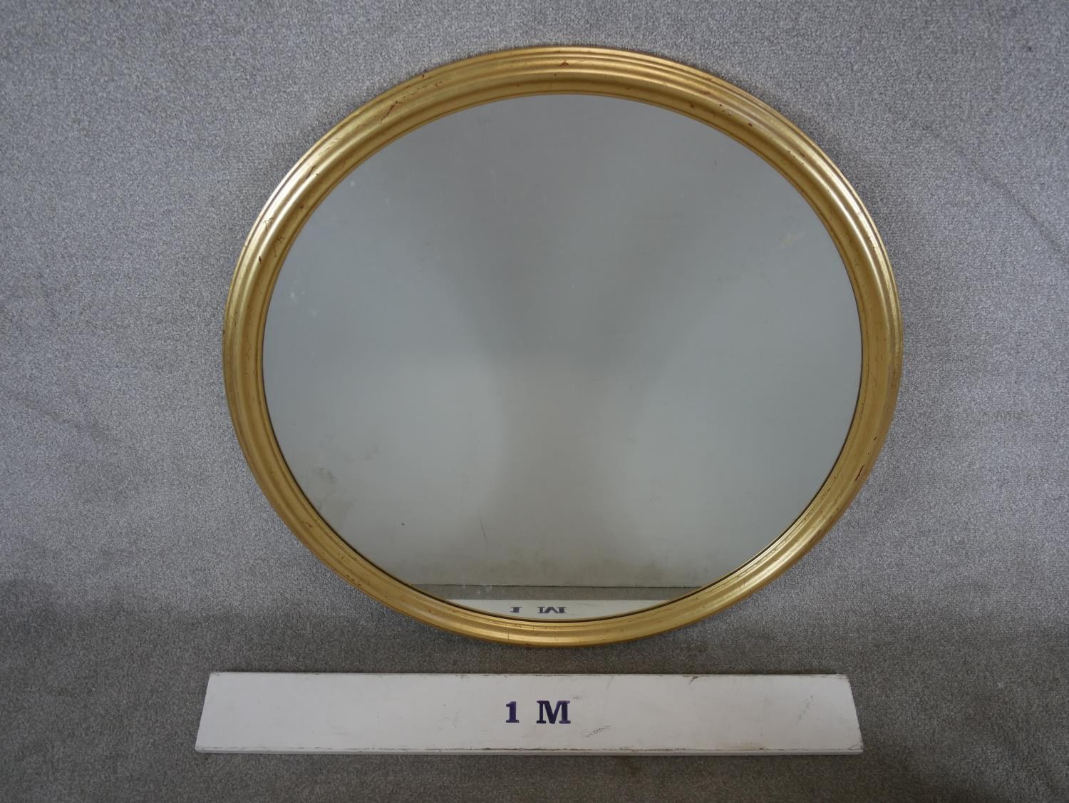 A late 20th century gilt painted circular wall mirror. Dia.91cm. - Image 2 of 4