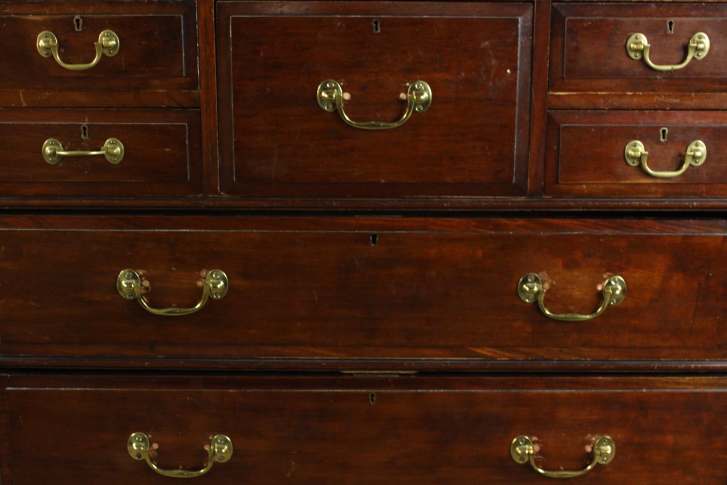 An Edwardian mahogany Scotch style chest of five short over three long graduating drawers with brass - Image 3 of 8