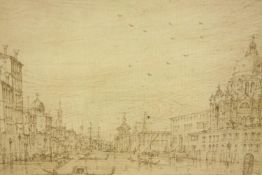 An 18th/19th century Italian school, Venice, drawing on paper, indistinctly signed, framed. H.31 W.