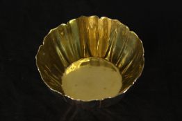 A 20th century Christofel silver and gilt bowl, impressed marks and numbers to base. H.5 Dia.11cm,