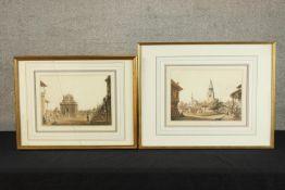 Church and Covent of St. Mary & Kaskerat Mayer, two coloured 19th century prints on paper, each