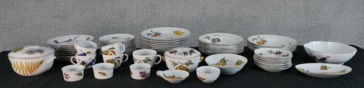 Sixty pieces of Royal Worcester 'Evesham' pattern part dinner service, to include bowls, plates