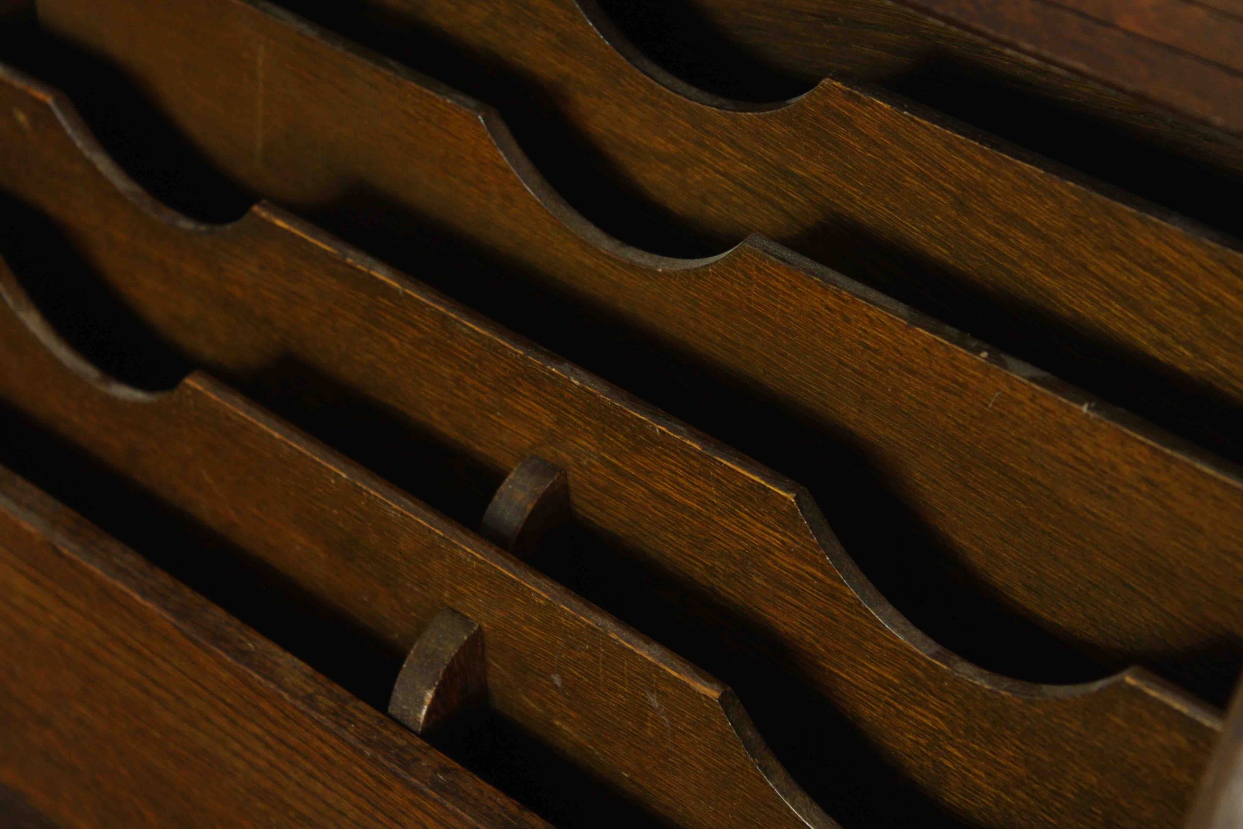 An early 20th century oak dome topped roll top letter rack, opening to reveal fitted interior. H. - Image 5 of 6