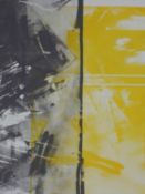 Struan Teague (b.1991, Scottish), a limited edition 1/1 abstract print, mainly in yellows and greys,