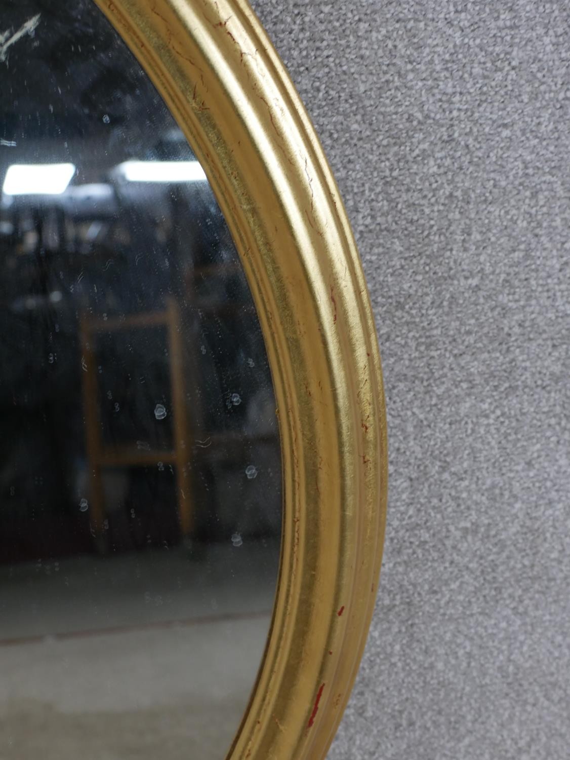 A late 20th century gilt painted circular wall mirror. Dia.91cm. - Image 3 of 4