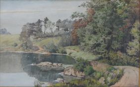 C.L.P. (20th century), The River Annan, Scotland, watercolour on paper, initialled and dated,