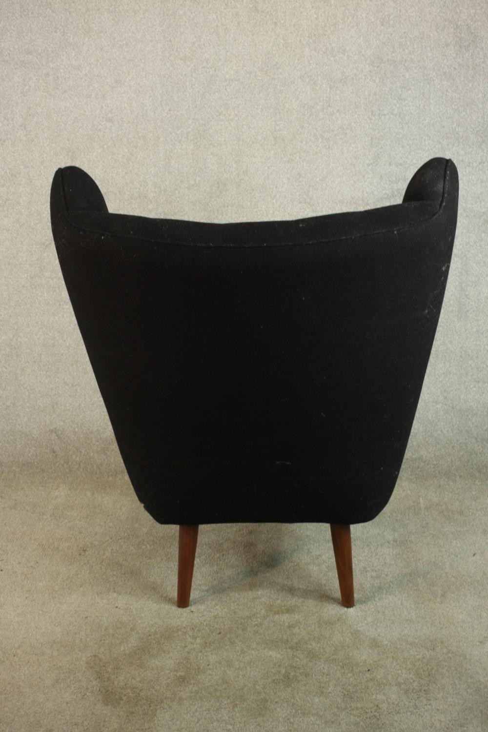 After Hans Wegner for PP Mobler, a mid 20th century teak framed Papa Bear chair and ottoman, - Image 5 of 9